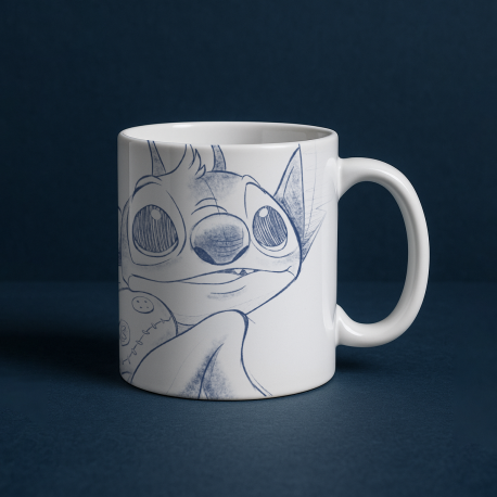 Mug Blanco Stitch trapos